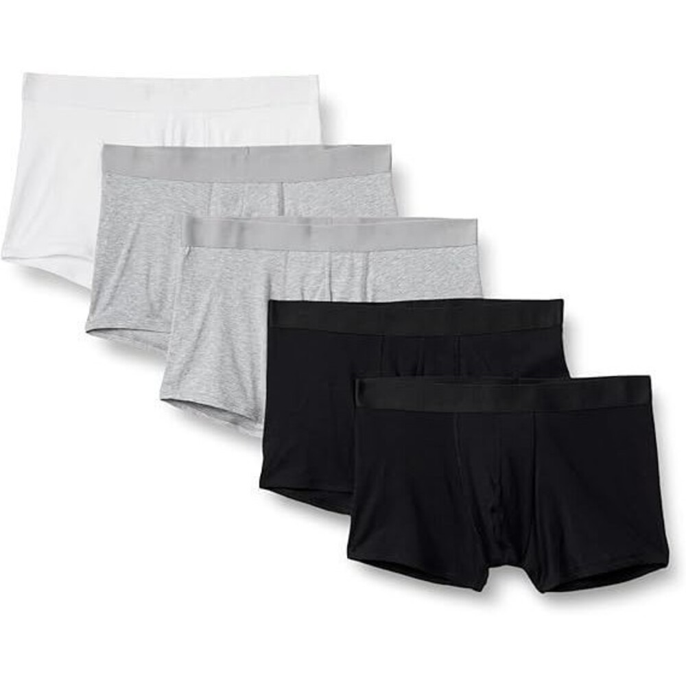 Amazon Essentials Men's 5 Pack Boxer Shorts Underwear LARGE Black, Grey, White